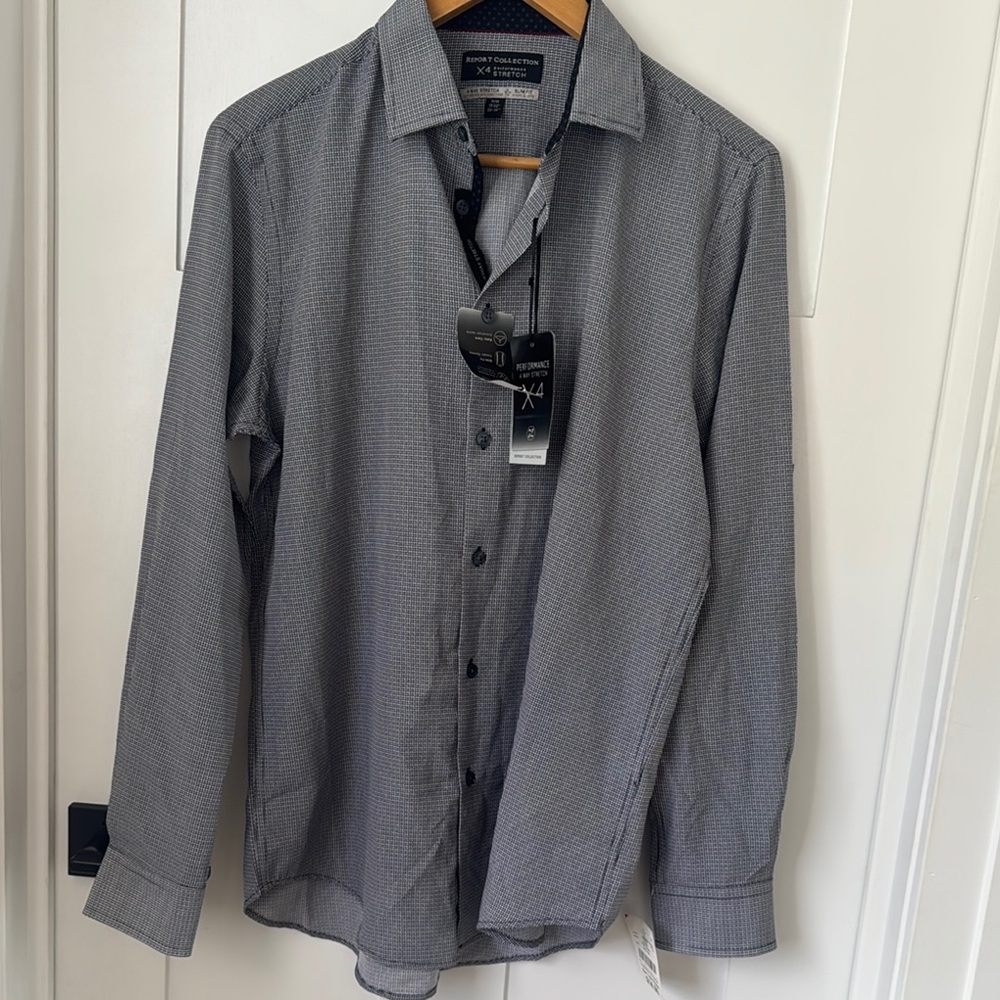 Men's Casual Botton Down Gray Shirt